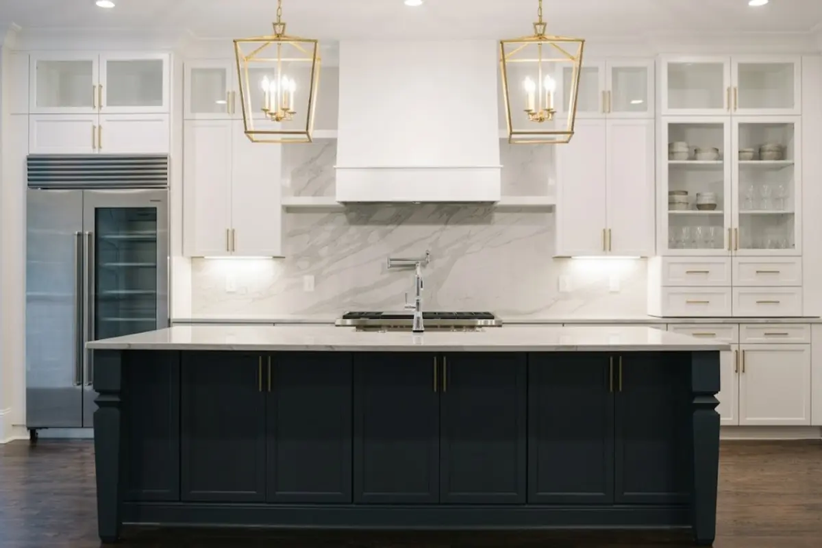 Custom luxury Marsh kitchen cabinetry installed by New Life Building Supplies in Charlotte NC